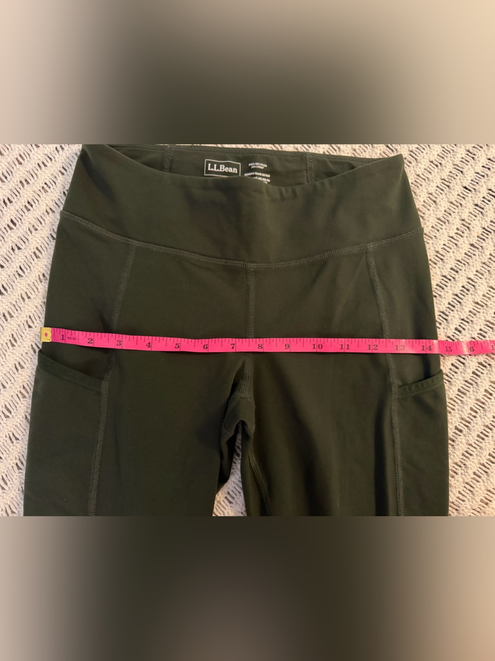 L.L.Bean Forest Green High-Rise Active Leggings with Side Pockets Women Size XS - Picture 10 of 11